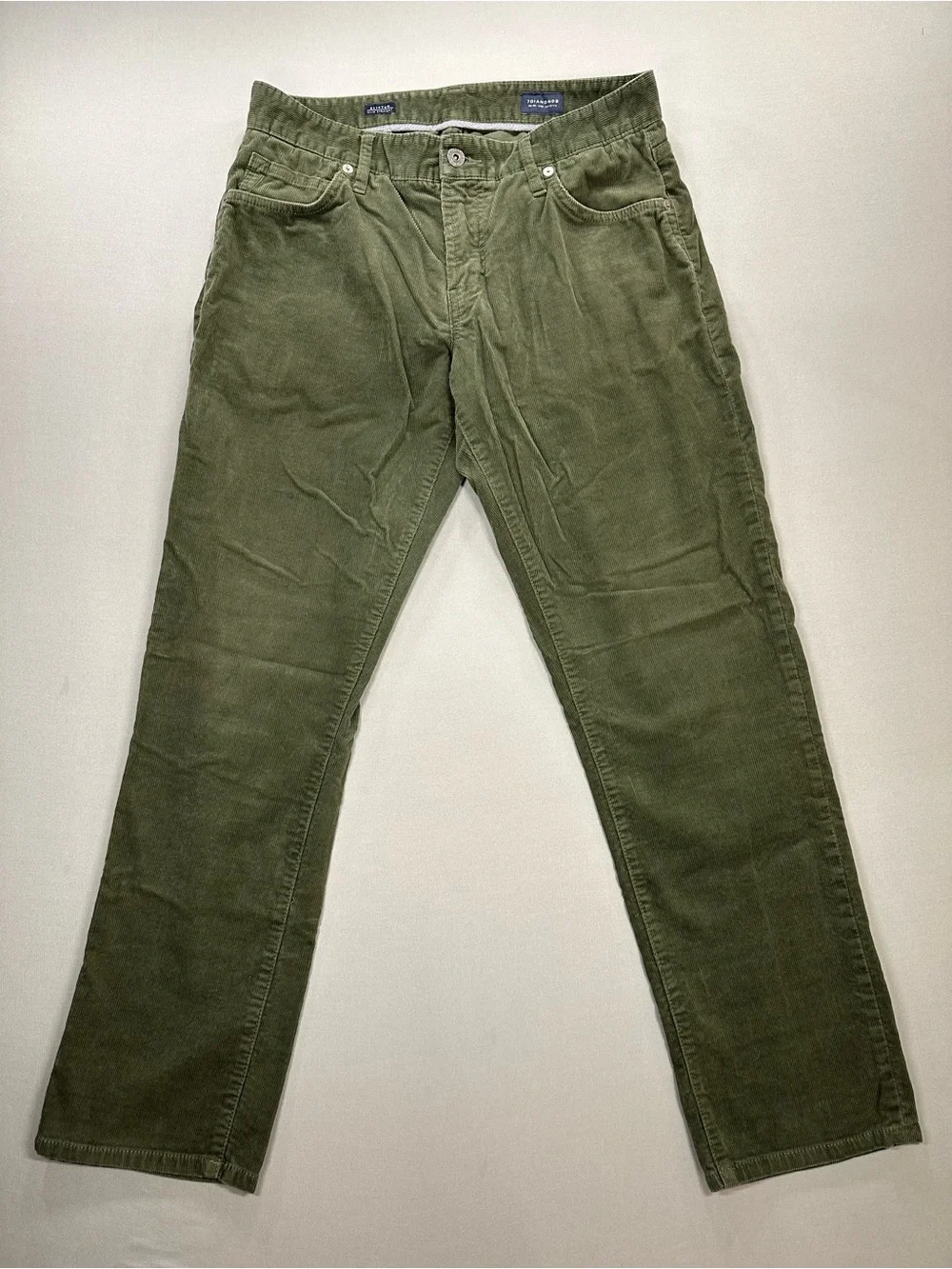 7 Diamonds Clifton Slim Straight, Olive Green Corduroy - Mens 30x30
